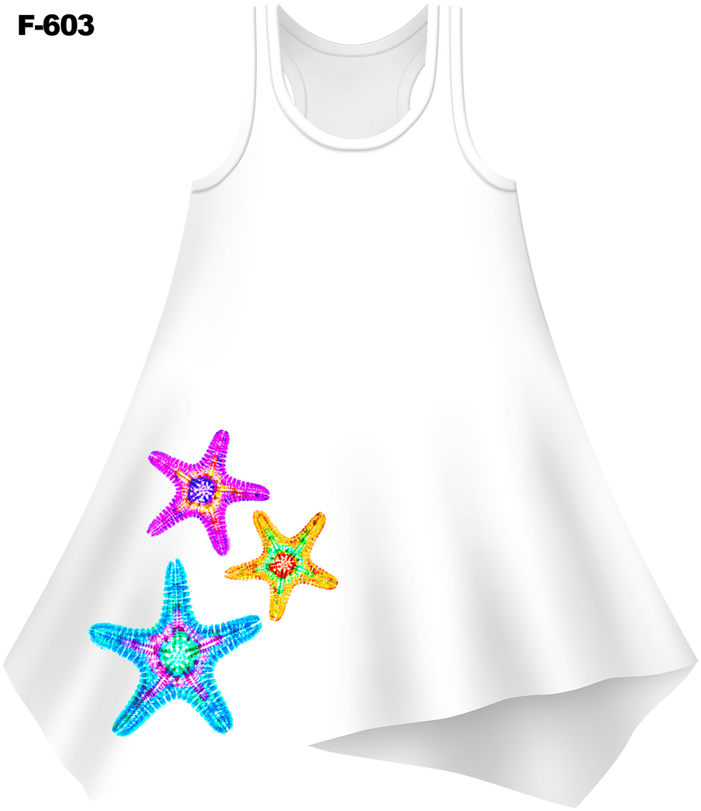 Tie-Dye Starfish Cover-Up Dress (Ladies) - - Ladies Tees | No Sleeves